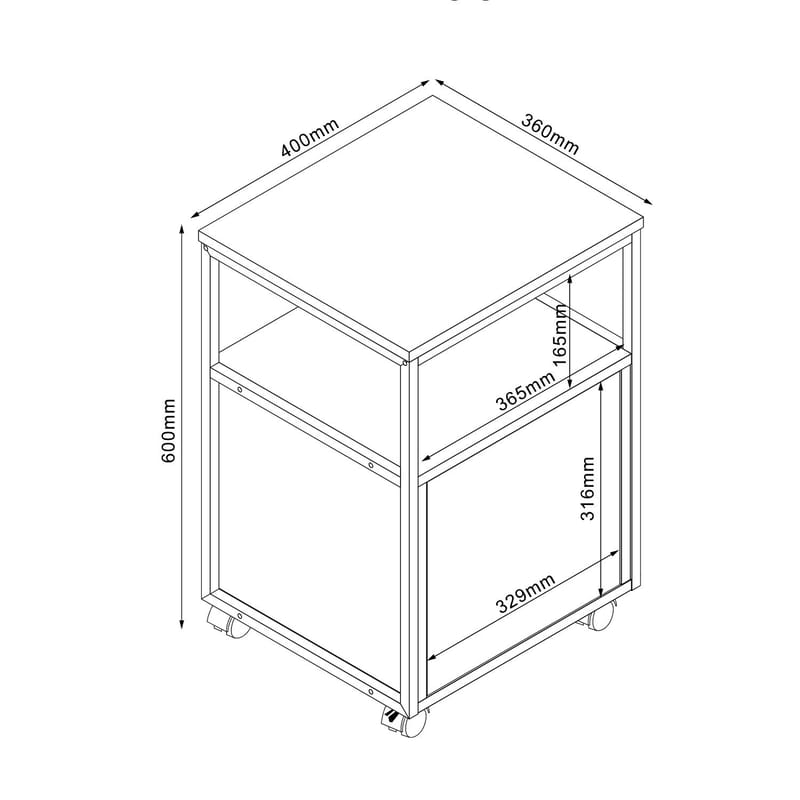 Nattduksbord/sidobord Lester Melamin 40x36x60 cm - ljust trä - Möbler - Bord & matgrupper - Avlastningsbord - Sängbord & nattduksbord