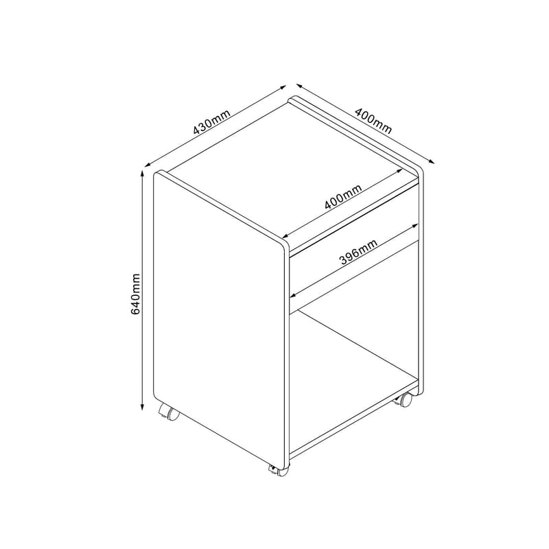 Nattduksbord/sidobord Lester Melamin 43x40x64 cm - ljus trä / beige - Möbler - Bord & matgrupper - Avlastningsbord - Sängbord & nattduksbord