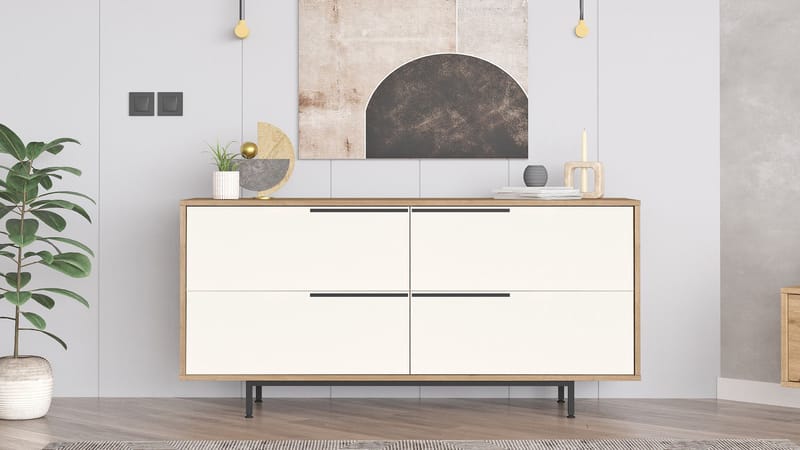 Nilena Konsol 160x74,3x44,5 cm - Ek och vitt - Möbler - Bord & matgrupper - Avlastningsbord - Hallbord