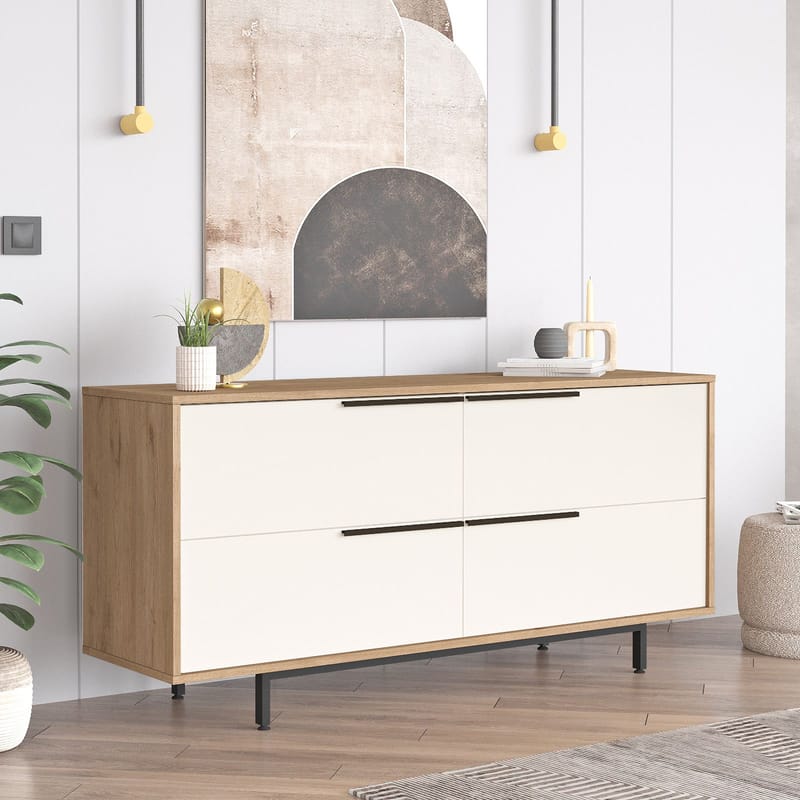 Nilena Konsol 160x74,3x44,5 cm - Ek och vitt - Möbler - Bord & matgrupper - Avlastningsbord - Hallbord