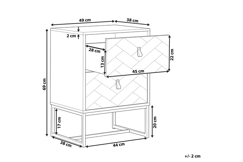 Nueva Sängbord 49 cm - Brun - Sängbord & nattduksbord