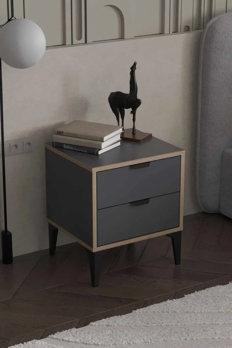 Olyros Nattduksbord 45 cm - Antracit - Möbler - Bord & matgrupper - Avlastningsbord - Sängbord & nattduksbord