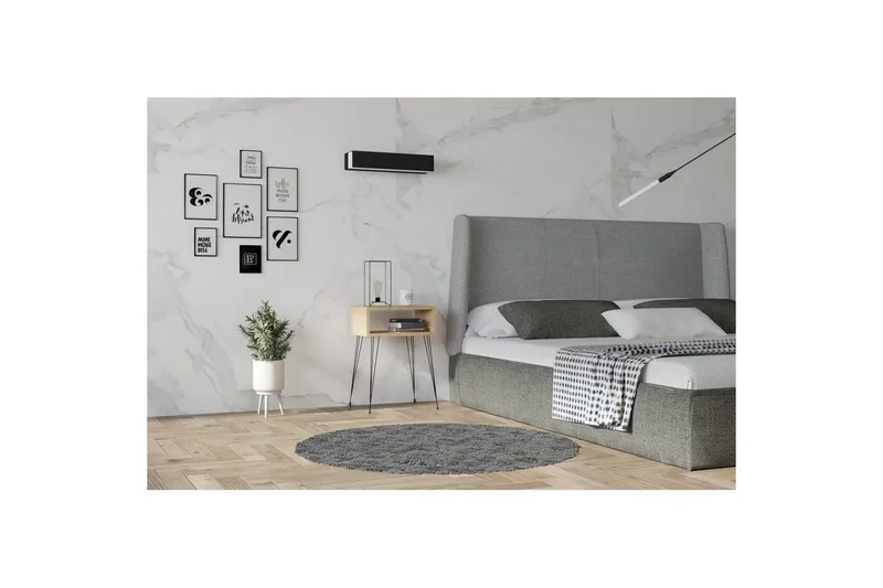 Omren Sängbord 45 cm - Ek/Svart - Möbler - Bord & matgrupper - Avlastningsbord - Sängbord & nattduksbord