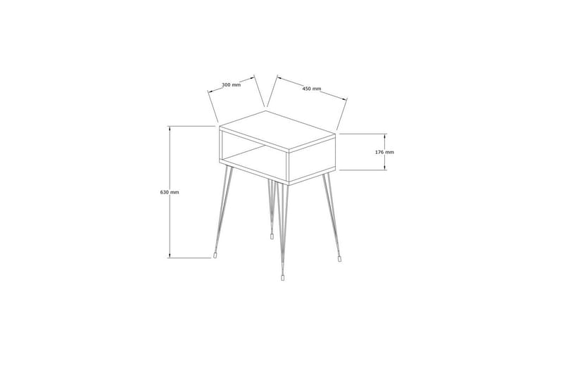 Omren Sängbord 45 cm - Ek/Svart - Möbler - Bord & matgrupper - Avlastningsbord - Sängbord & nattduksbord