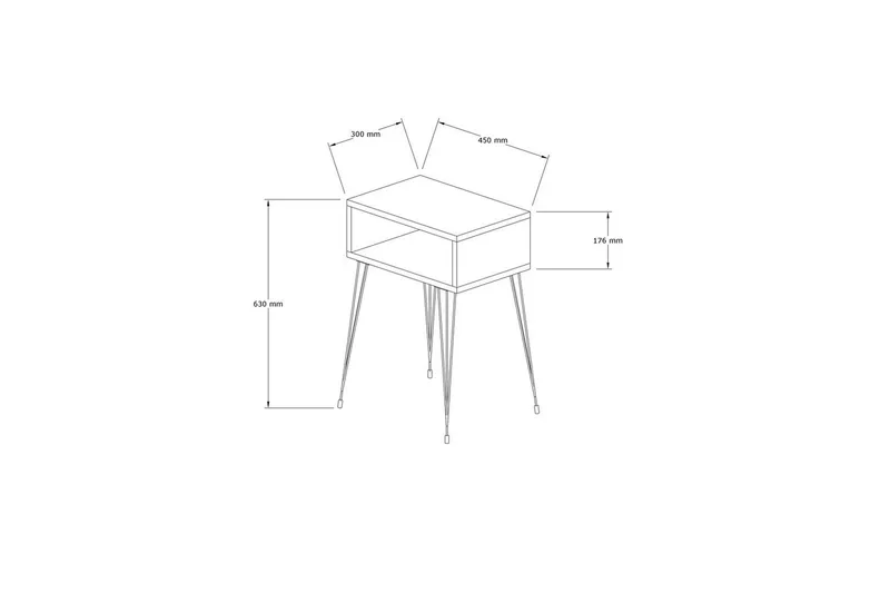 Omren Sängbord 45 cm - Ek/Svart - Möbler - Bord & matgrupper - Avlastningsbord - Sängbord & nattduksbord