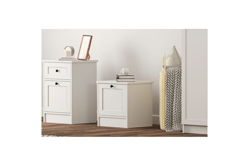 Ovril Sängbord 45 cm - Matt Vit - Möbler - Bord & matgrupper - Avlastningsbord - Sängbord & nattduksbord