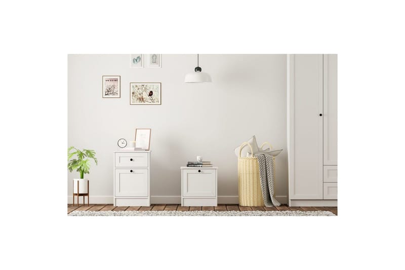 Ovril Sängbord 45 cm - Matt Vit - Möbler - Bord & matgrupper - Avlastningsbord - Sängbord & nattduksbord