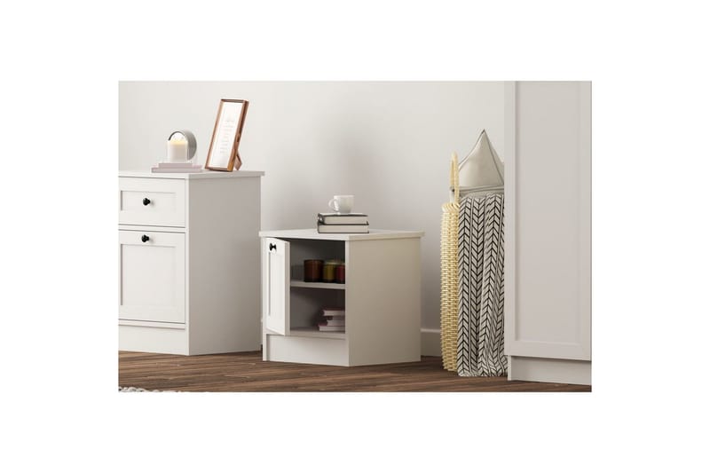 Ovril Sängbord 45 cm - Matt Vit - Möbler - Bord & matgrupper - Avlastningsbord - Sängbord & nattduksbord