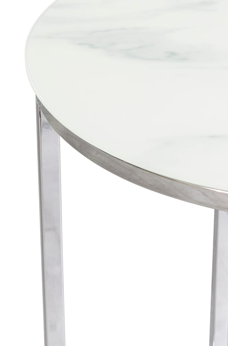 Palasso runt Lampbord Ø40 cm  -  Krom / Ljus marmorering, Krom / Ljus marmorering