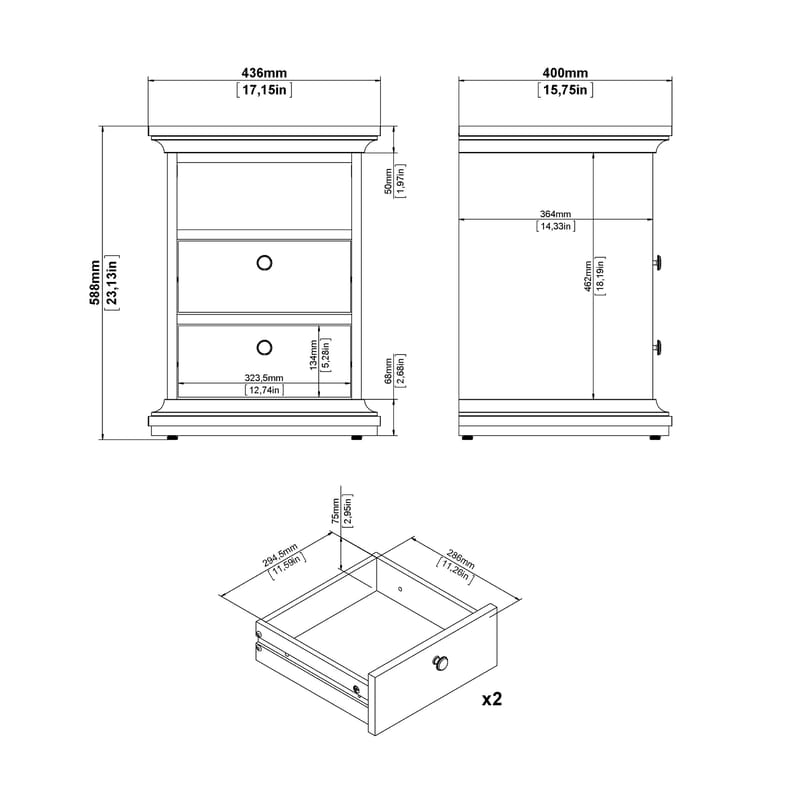 Paris Nattduksbord 43x40x59 cm - Möbler - Bord & matgrupper - Avlastningsbord - Sängbord & nattduksbord