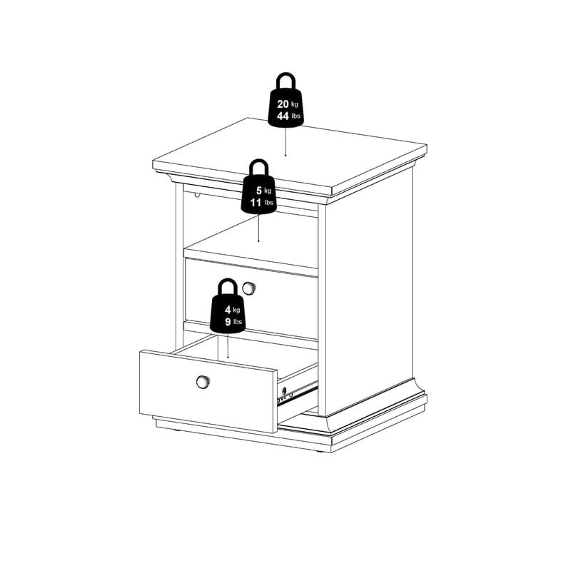Paris Nattduksbord 43x40x59 cm - Möbler - Bord & matgrupper - Avlastningsbord - Sängbord & nattduksbord