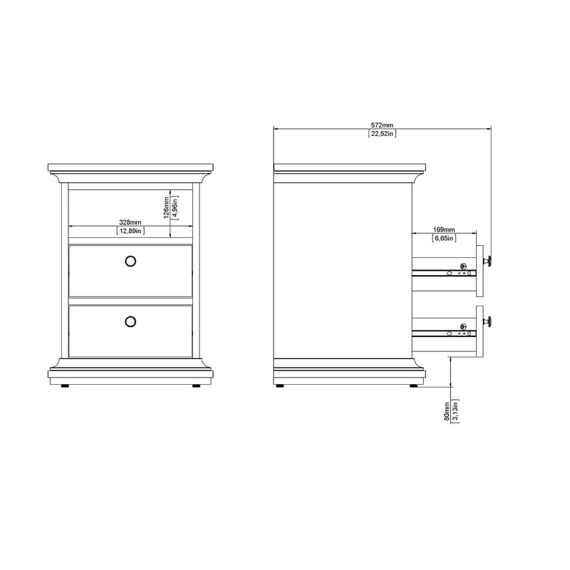 Paris Nattduksbord 43x40x59 cm - Möbler - Bord & matgrupper - Avlastningsbord - Sängbord & nattduksbord