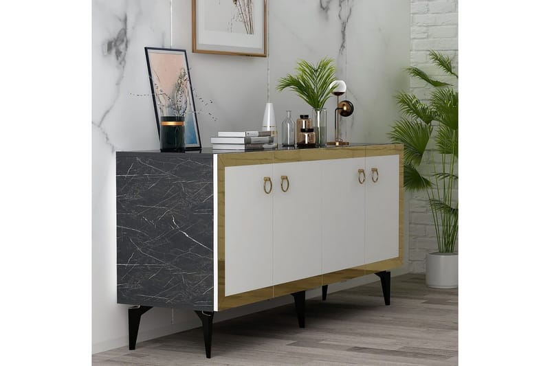 Petrolla Konsollbord 150 cm - Guld/Svart/Vit - Möbler - Bord & matgrupper - Avlastningsbord - Hallbord