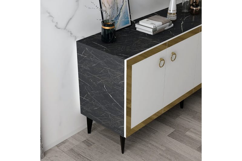 Petrolla Konsollbord 150 cm - Guld/Svart/Vit - Möbler - Bord & matgrupper - Avlastningsbord - Hallbord