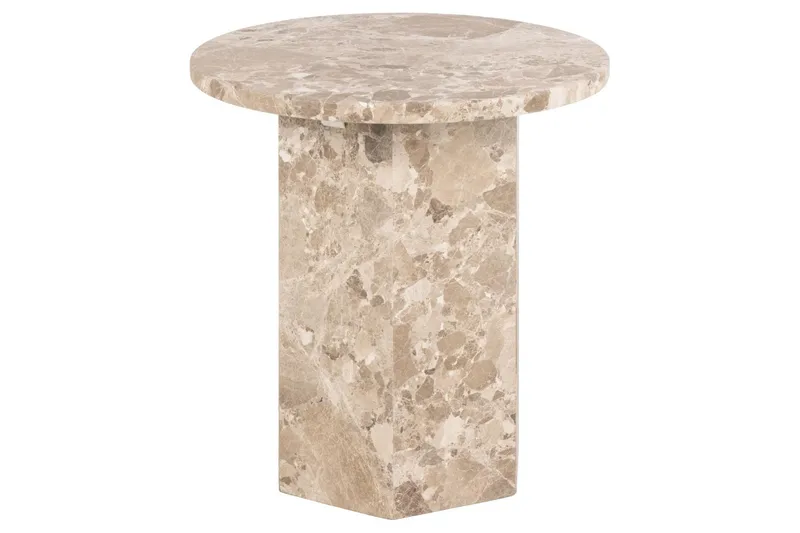 Prisa Runt Sidobord i Marmor Sten 50 cm - Beige - Möbler - Bord & matgrupper - Avlastningsbord - Lampbord