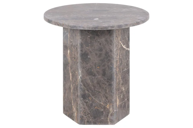 Prisa Runt Sidobord i Marmor Sten 50 cm - Grå / Brun - Möbler - Bord & matgrupper - Avlastningsbord - Lampbord