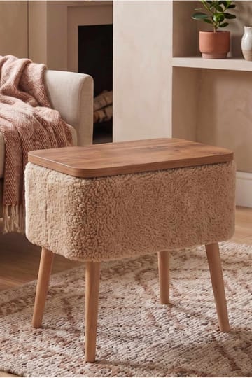 Queno Sidobord 60x65x30 cm - Beige - Möbler - Bord & matgrupper - Avlastningsbord - Lampbord