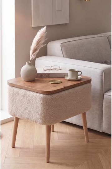 Queno Sidobord 60x65x30 cm - Beige - Möbler - Bord & matgrupper - Avlastningsbord - Lampbord
