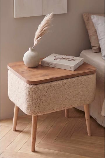 Queno Sidobord 60x65x30 cm - Beige - Möbler - Bord & matgrupper - Avlastningsbord - Lampbord