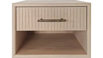 Råvika Vägghängt Sängbord 37 cm i Ek med Låda - Beige - Möbler - Bord & matgrupper - Avlastningsbord - Sängbord & nattduksbord
