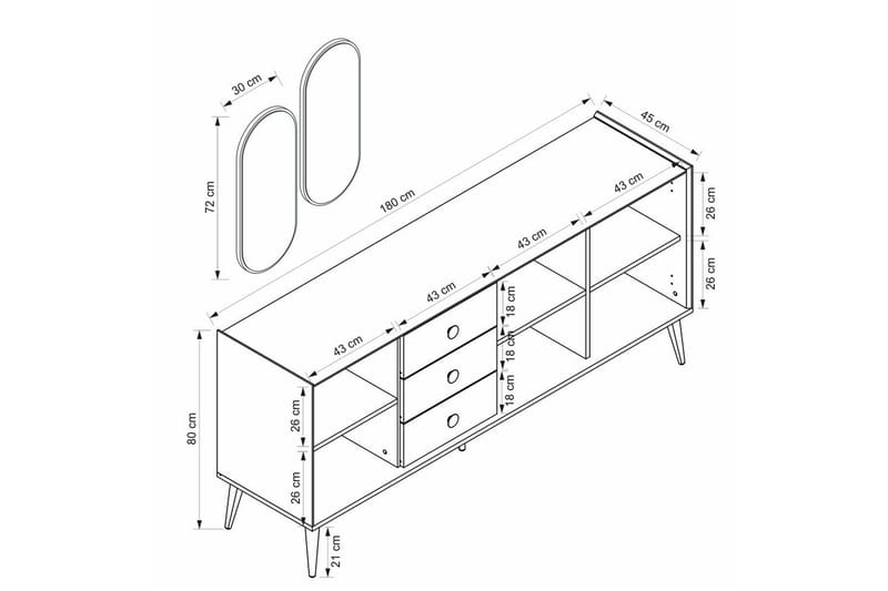 Ralor Konsollbord 180 cm - Vit - Möbler - Bord & matgrupper - Avlastningsbord - Hallbord