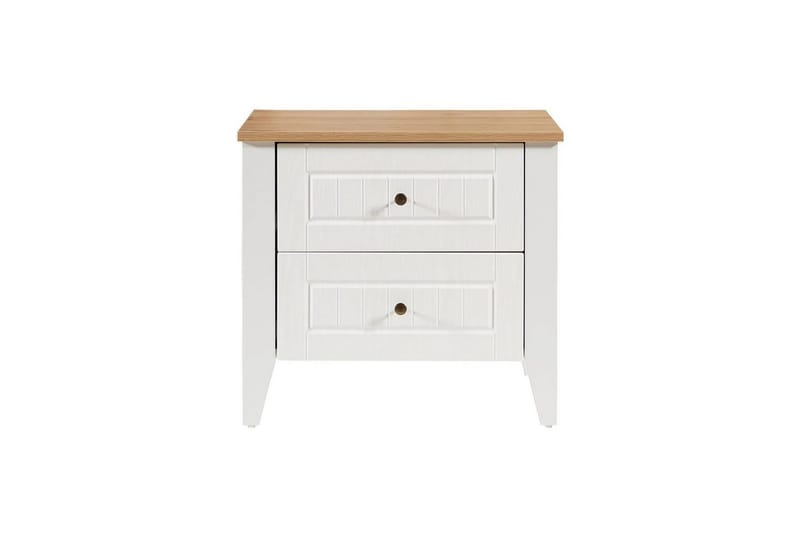 Ranko Sängbord 60 cm - Mediumfärgat trä/Vit - Möbler - Bord & matgrupper - Avlastningsbord - Sängbord & nattduksbord
