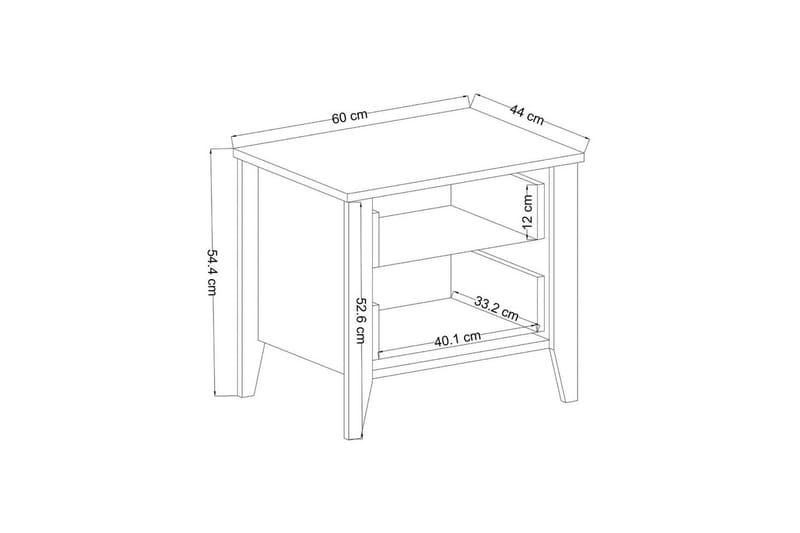 Ranko Sängbord 60 cm - Mediumfärgat trä/Vit - Möbler - Bord & matgrupper - Avlastningsbord - Sängbord & nattduksbord