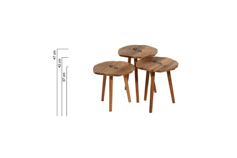 Ranko Satsbord 40 cm - Red/Mediumfärgat trä - Möbler - Bord & matgrupper - Avlastningsbord - Satsbord