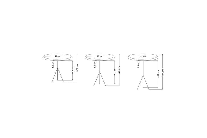 Ranko Satsbord 41 cm - Brun/Cremevit/Antracit - Möbler - Bord & matgrupper - Avlastningsbord - Satsbord