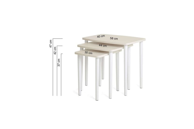 Ranko Satsbord 58 cm - Cremevit - Möbler - Bord & matgrupper - Avlastningsbord - Satsbord