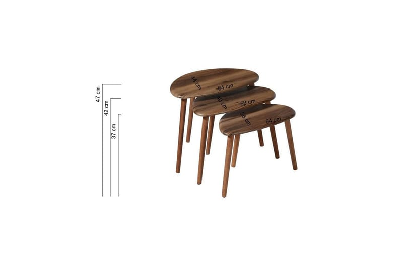 Ranko Satsbord 64 cm - Brun - Möbler - Bord & matgrupper - Avlastningsbord - Satsbord
