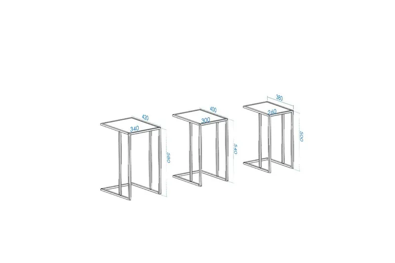 Ransdorp Satsbord 42 cm - Svart - Möbler - Bord & matgrupper - Avlastningsbord - Satsbord