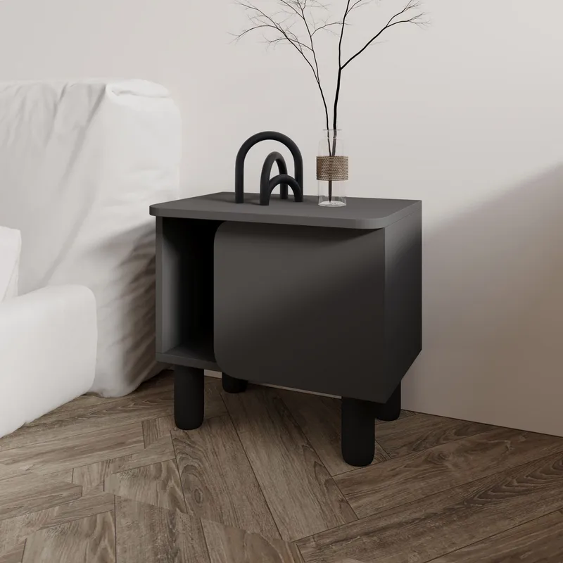 Relento Nattduksbord 50x48,6x30 cm - Antracit - Möbler - Bord & matgrupper - Avlastningsbord - Sängbord & nattduksbord