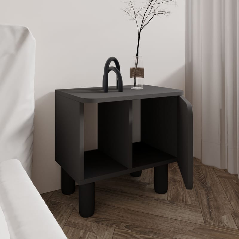 Relento Sängbord 50 cm, Öppen Förvaring - Antracit - Möbler - Bord & matgrupper - Avlastningsbord - Sängbord & nattduksbord