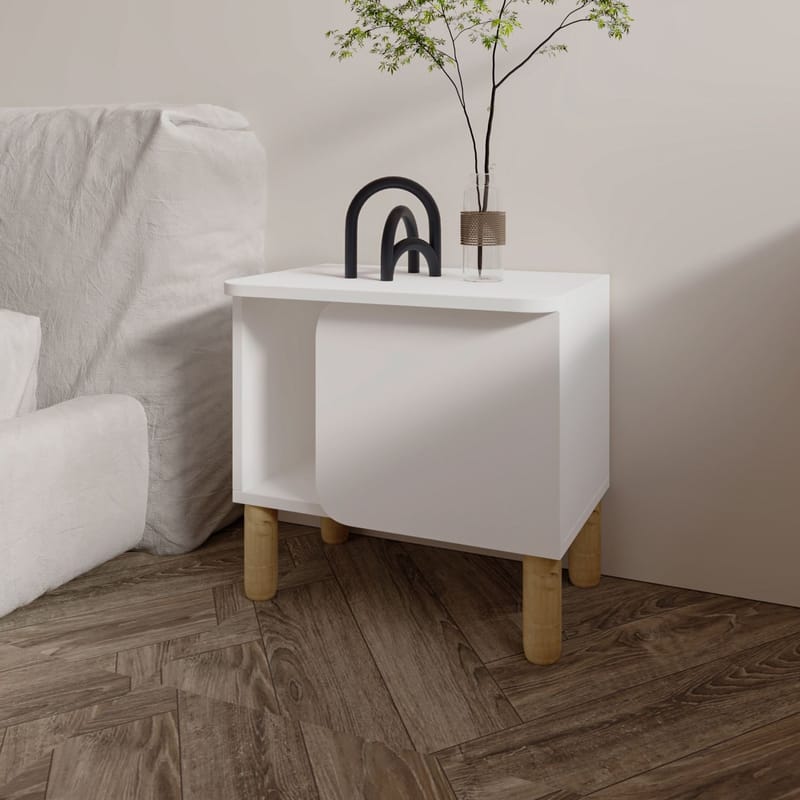 Relento Sängbord 50 cm, Öppen Förvaring - Vit - Möbler - Bord & matgrupper - Avlastningsbord - Sängbord & nattduksbord