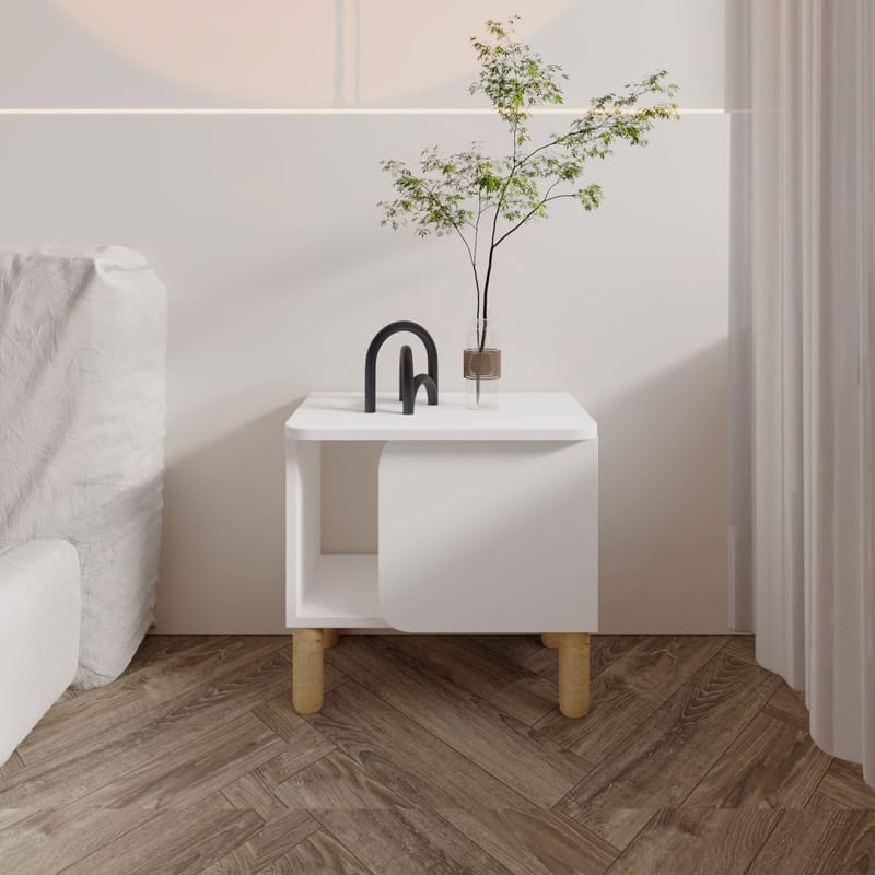 Relento Sängbord 50 cm, Öppen Förvaring - Vit - Möbler - Bord & matgrupper - Avlastningsbord - Sängbord & nattduksbord