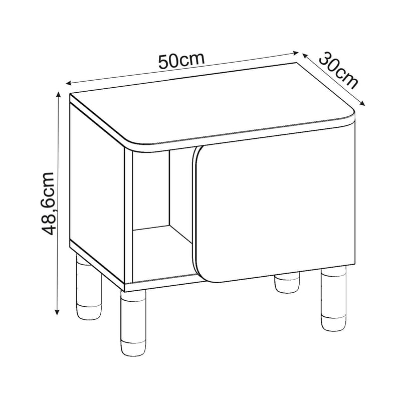 Relento Sängbord 50 cm, Öppen Förvaring - Vit - Möbler - Bord & matgrupper - Avlastningsbord - Sängbord & nattduksbord
