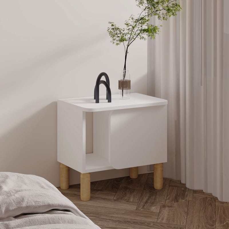Relento Sängbord 50 cm, Öppen Förvaring - Vit - Möbler - Bord & matgrupper - Avlastningsbord - Sängbord & nattduksbord