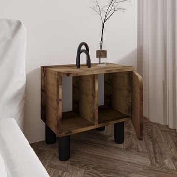 Relento Sängbord 50 cm med Trä- och Valnötsutseende, Öppen Förvaring - Brun - Möbler - Bord & matgrupper - Avlastningsbord - Sängbord & nattduksbord