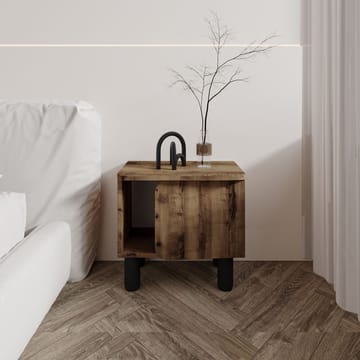 Relento Sängbord 50 cm med Trä- och Valnötsutseende, Öppen Förvaring - Brun - Möbler - Bord & matgrupper - Avlastningsbord - Sängbord & nattduksbord