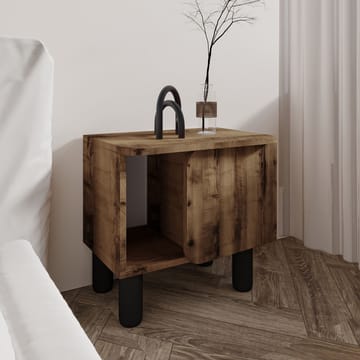 Relento Sängbord 50 cm med Trä- och Valnötsutseende, Öppen Förvaring - Brun - Möbler - Bord & matgrupper - Avlastningsbord - Sängbord & nattduksbord
