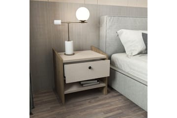 Retzow Sängbord - Valnöt/Beige - Möbler - Bord & matgrupper - Avlastningsbord - Sängbord & nattduksbord
