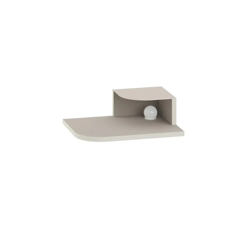 Rilina Vägghängt Sängbord 40 cm med Ljust Träutseende, Förvaring med Hylla och LED-belysning, Beige