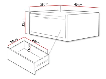 Rolden sängbord 40x22 cm - Hickoryek - Möbler - Bord & matgrupper - Avlastningsbord - Sängbord & nattduksbord