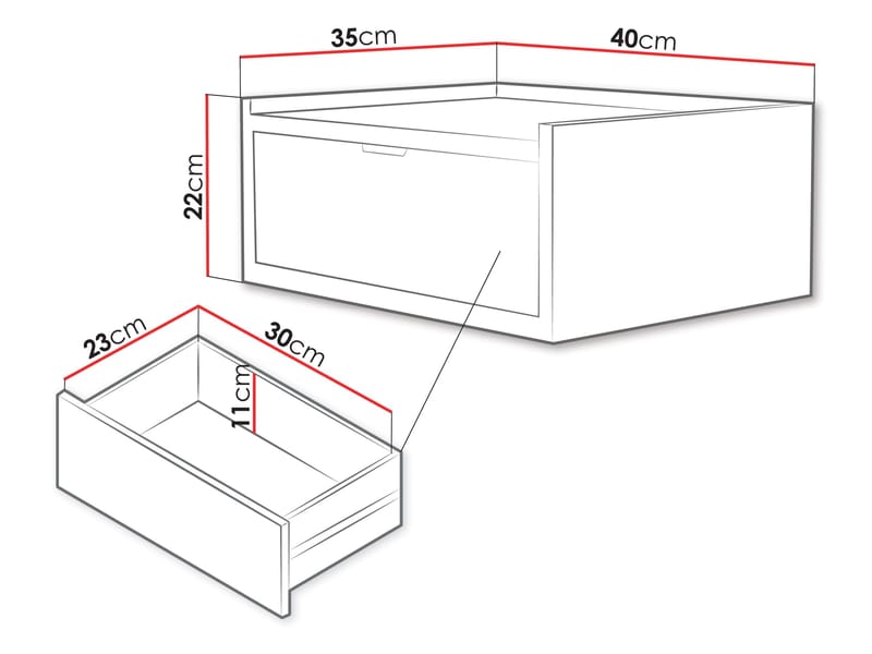 Rolden sängbord 40x22 cm - Hickoryek - Möbler - Bord & matgrupper - Avlastningsbord - Sängbord & nattduksbord