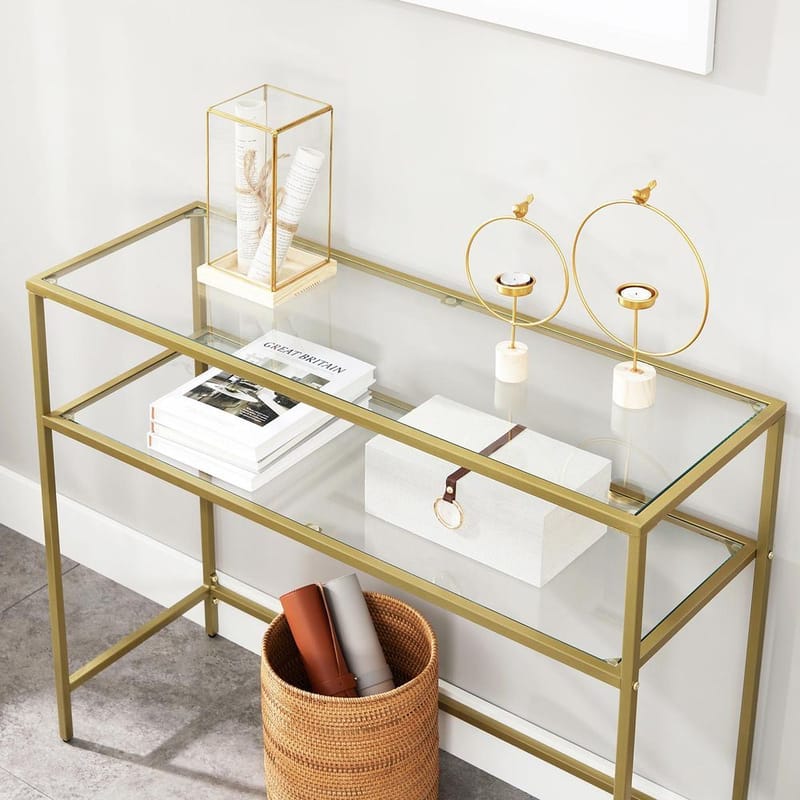 Rovena Byrå 90 cm - Guld/transparent - Möbler - Bord & matgrupper - Avlastningsbord - Hallbord