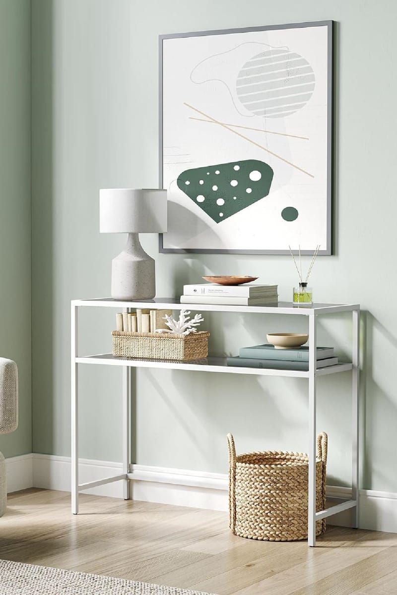 Rovena Byrå 90 cm - Vit och transparent - Möbler - Bord & matgrupper - Avlastningsbord - Hallbord