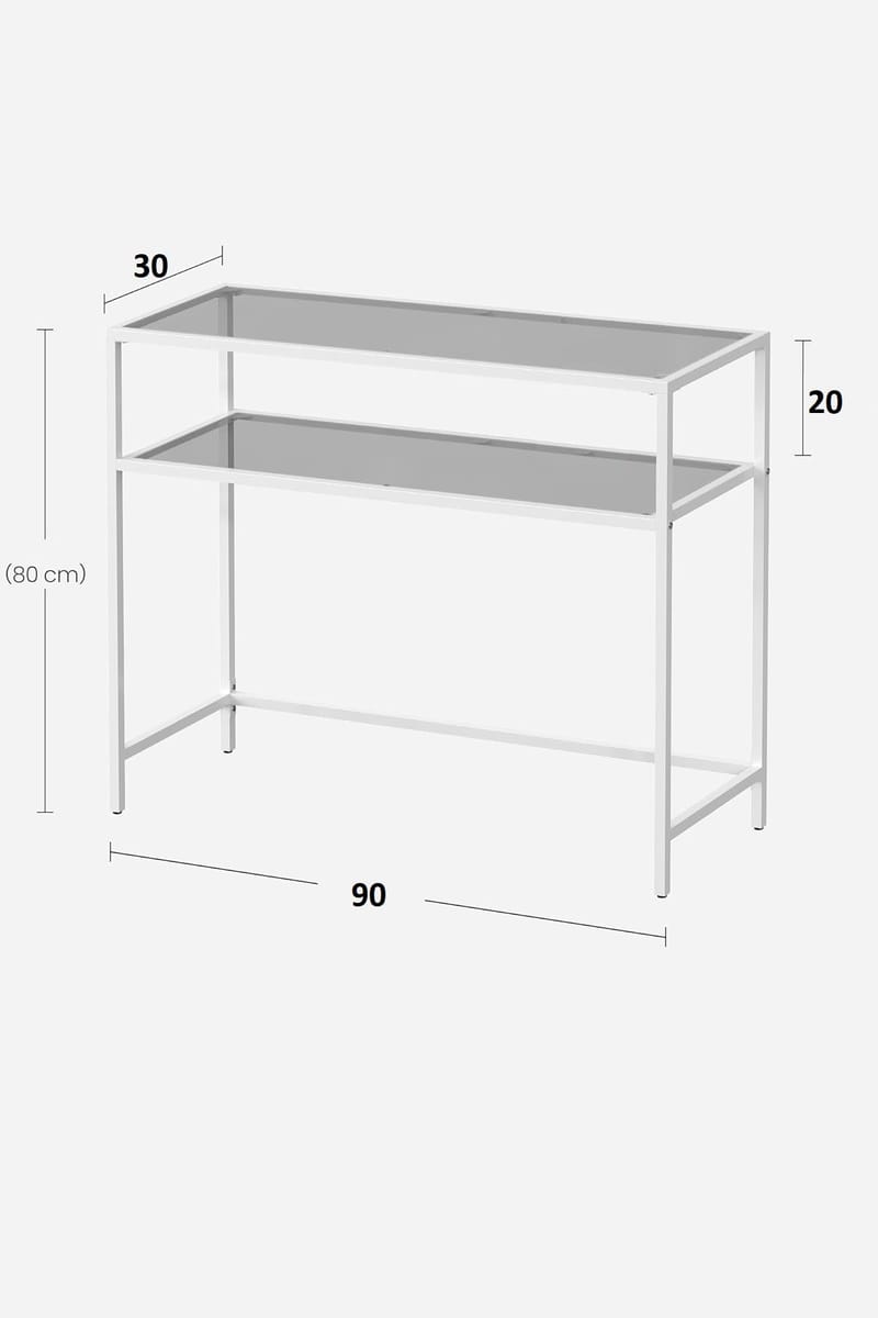 Rovena Byrå 90 cm - Vit och transparent - Möbler - Bord & matgrupper - Avlastningsbord - Hallbord