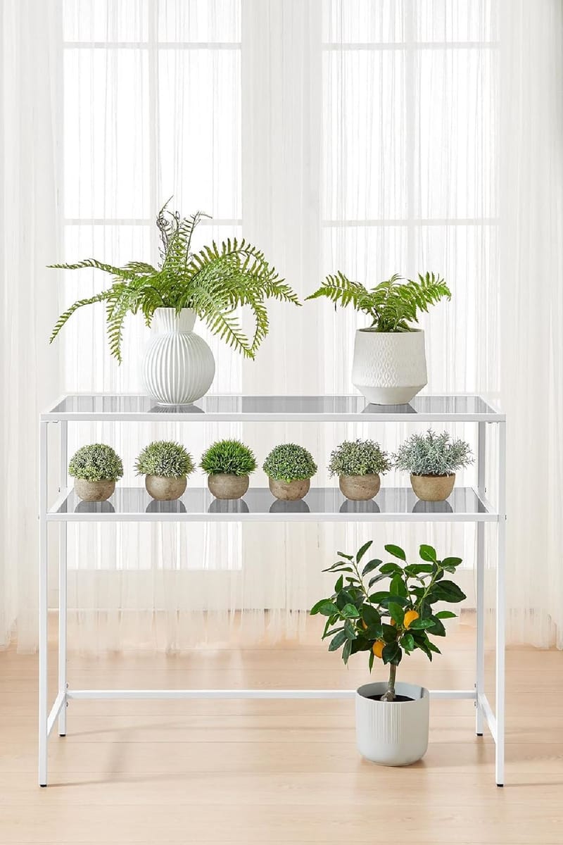 Rovena Byrå 90 cm - Vit och transparent - Möbler - Bord & matgrupper - Avlastningsbord - Hallbord