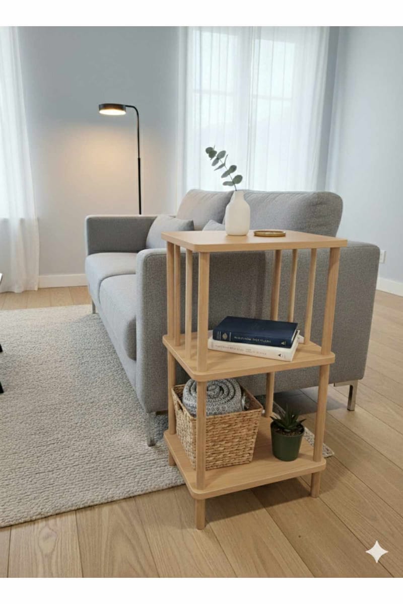 Ryrhyrdhonar Sidobord 40x75x30 cm - Sapphire Oak - Möbler - Bord & matgrupper - Avlastningsbord - Lampbord
